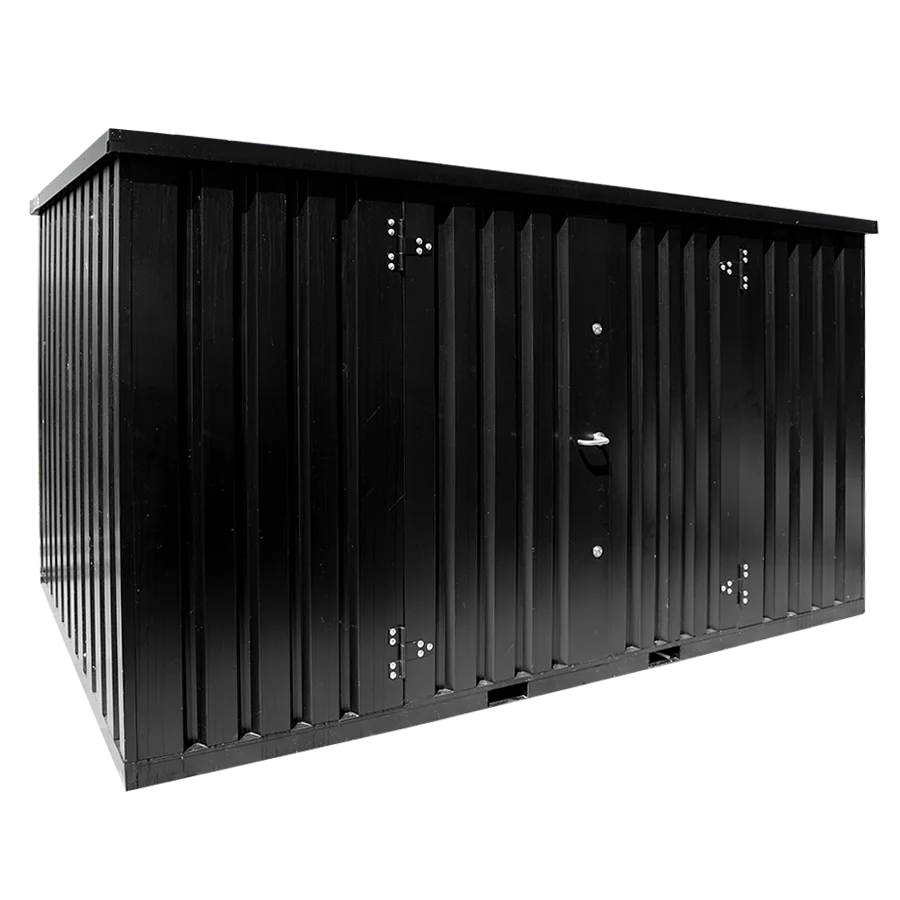 Recipiente de armazenamento de 4 x 2 metros - com porta de tamanho grande duplo - Verde