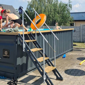 Container de piscina 6,2mx 2,5m pronto para uso, pacote de conforto